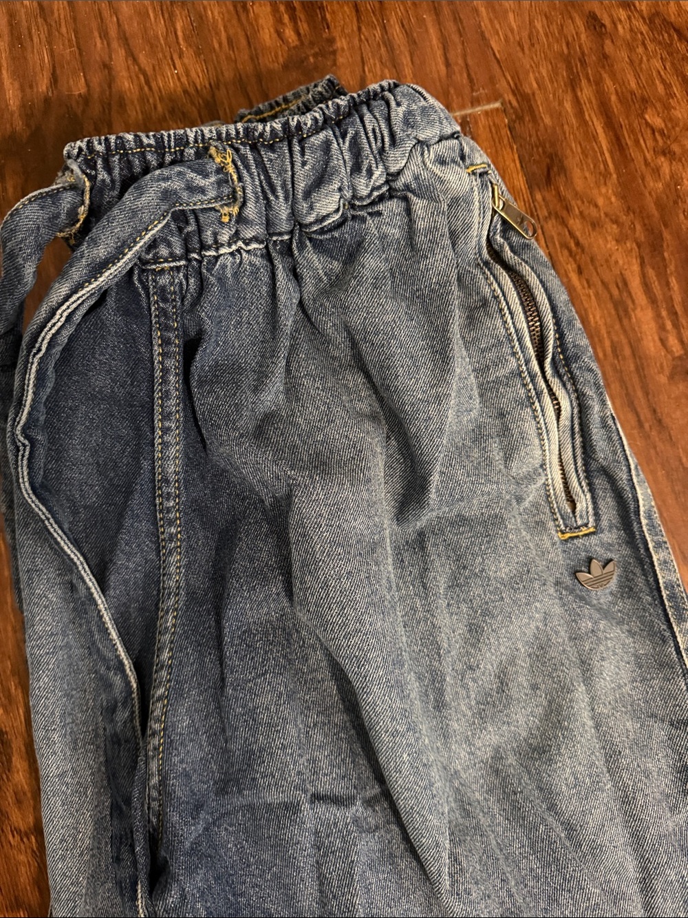 adidas women’s  Light Blue Denim Relaxed Jogger Jeans